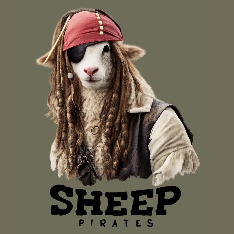 Piraten Schaf mit Dreadlocks
