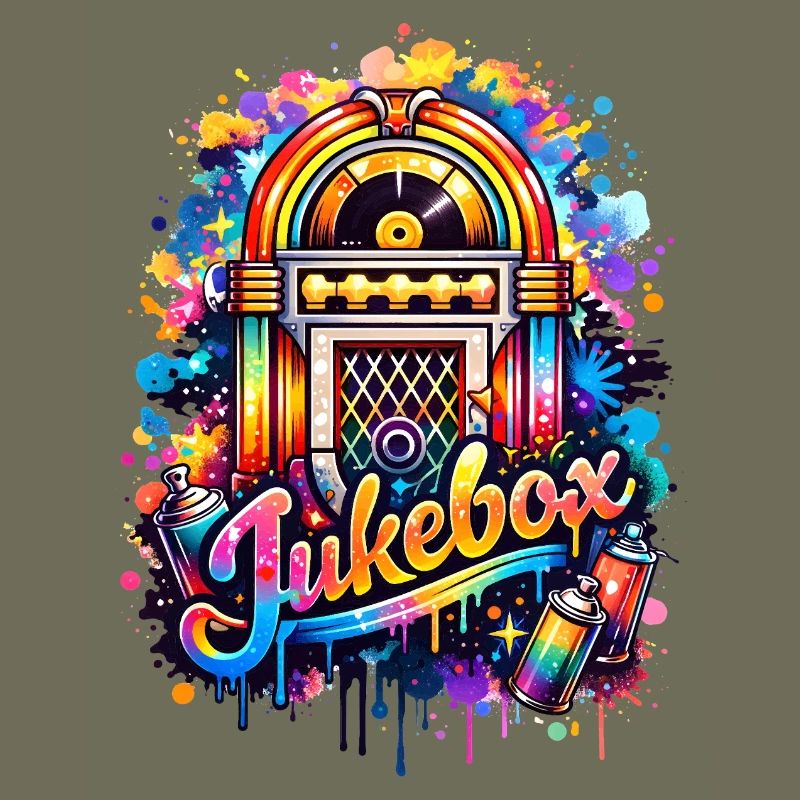 Bunte Jukebox im Graffiti-Style 