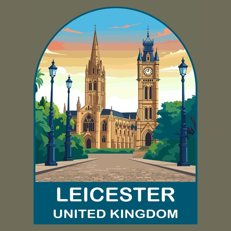 Conception d’affiche de voyage Leicester Skyline UK
