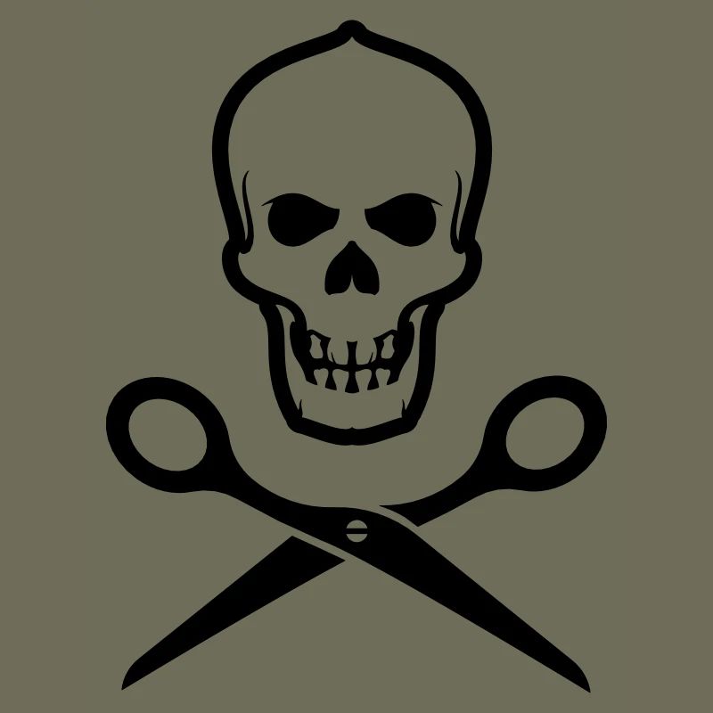 Totenkopf mit Schere