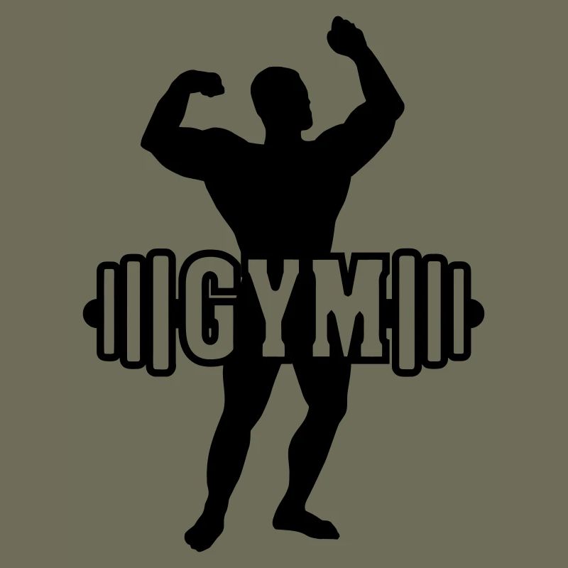 Bodybuilder shadow image logo gym