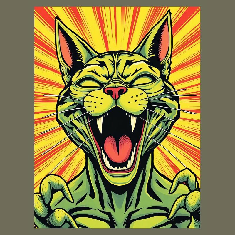 Laughing Cat Comic Print