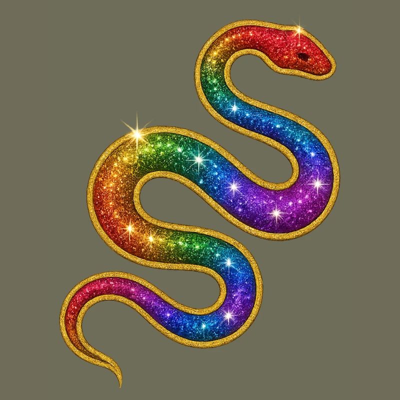 Rainbow Glitter Snake