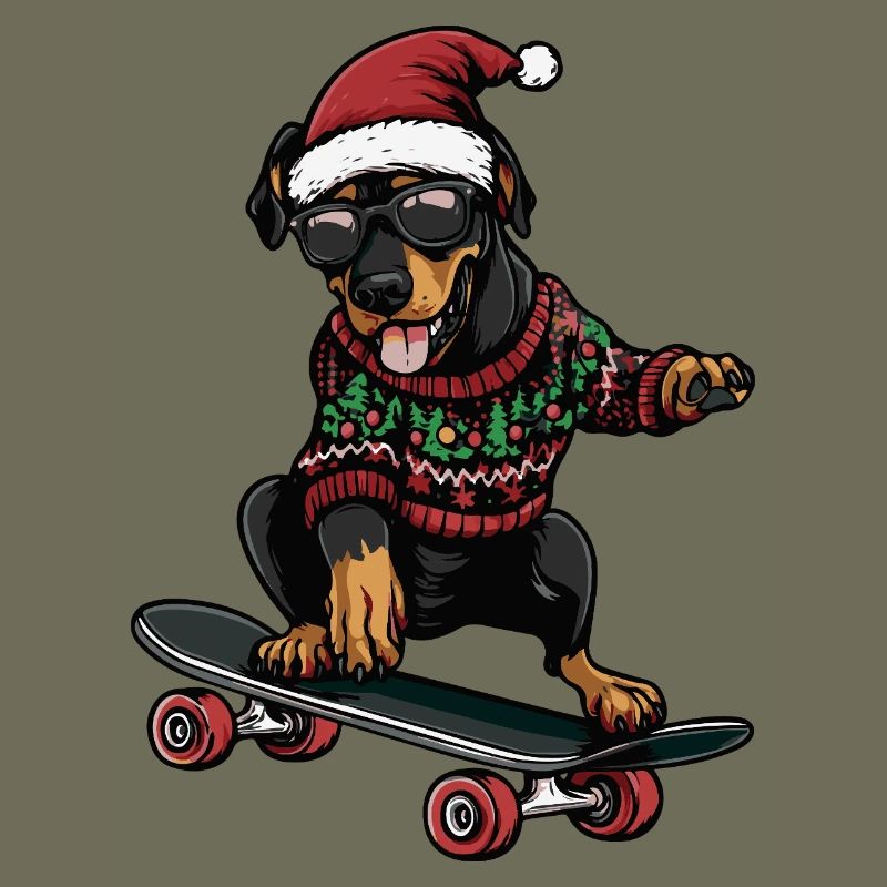 Dobermann Hund Weihnachten Lustig