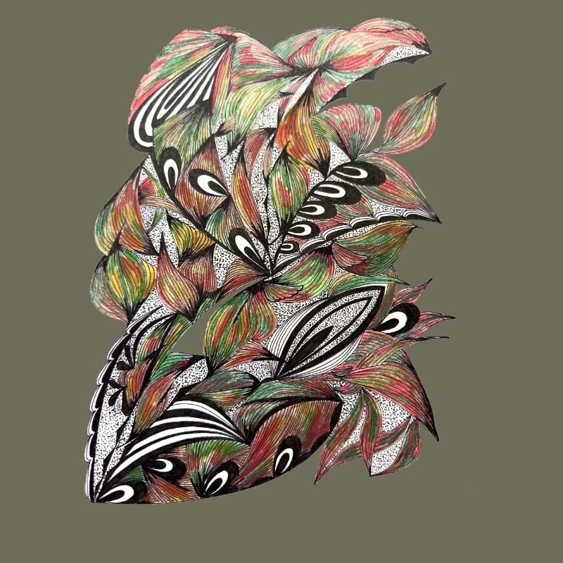 Vibrant Leaf Peacock Pattern