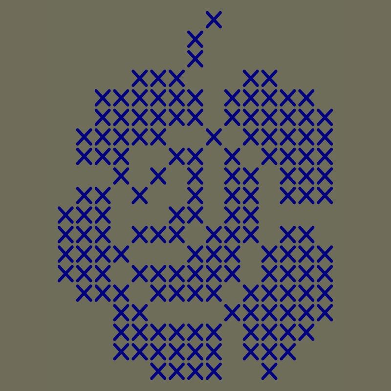 Blue Cross-Stitch Rose Pattern