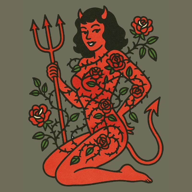 Rosebound Devil Maiden Tattoo
