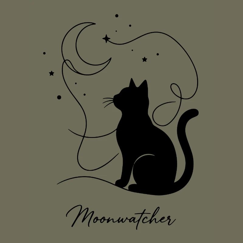 Moonwatcher Cat Silhouette Night