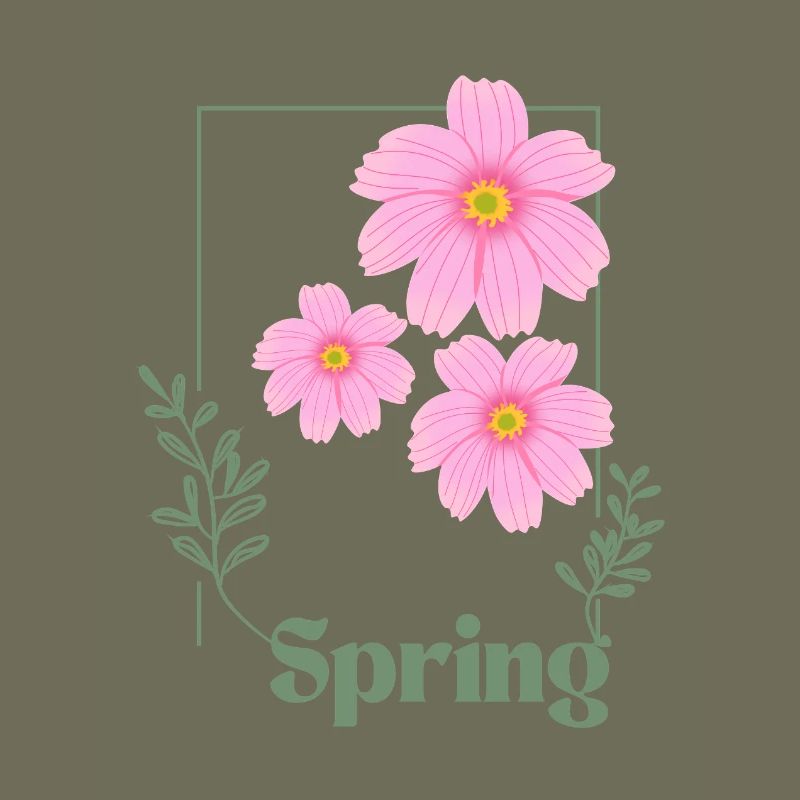 Spring Blumen Design Rosa