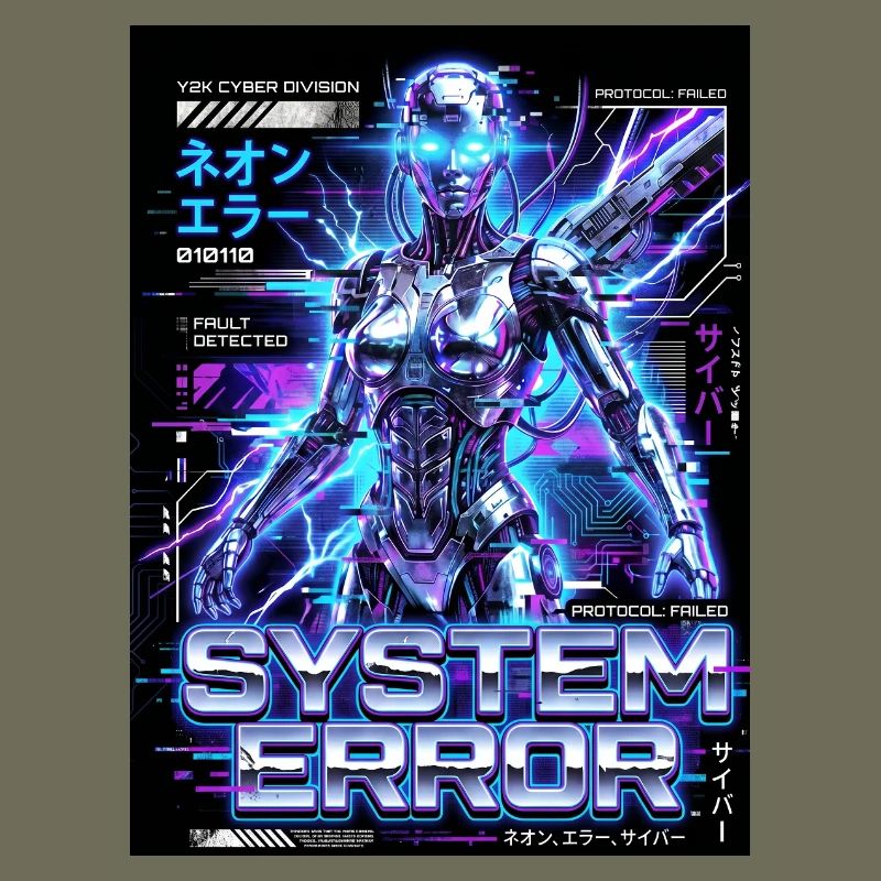 System Error Neon Cyborg