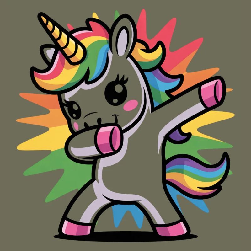 Buntes Einhorn mit Regenbogen-Mähne
