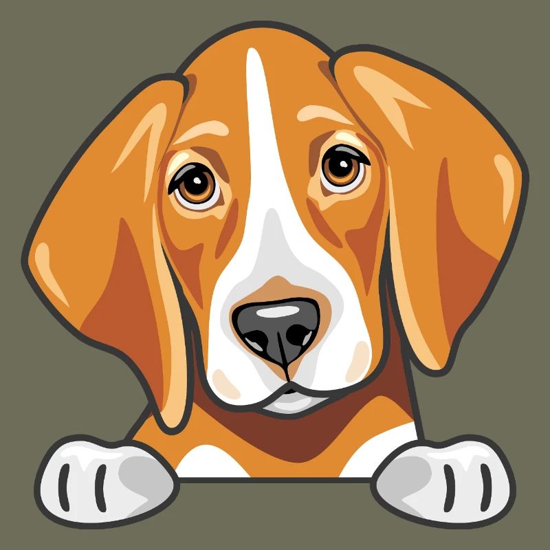 Coup d’œil mignon foxhound triste