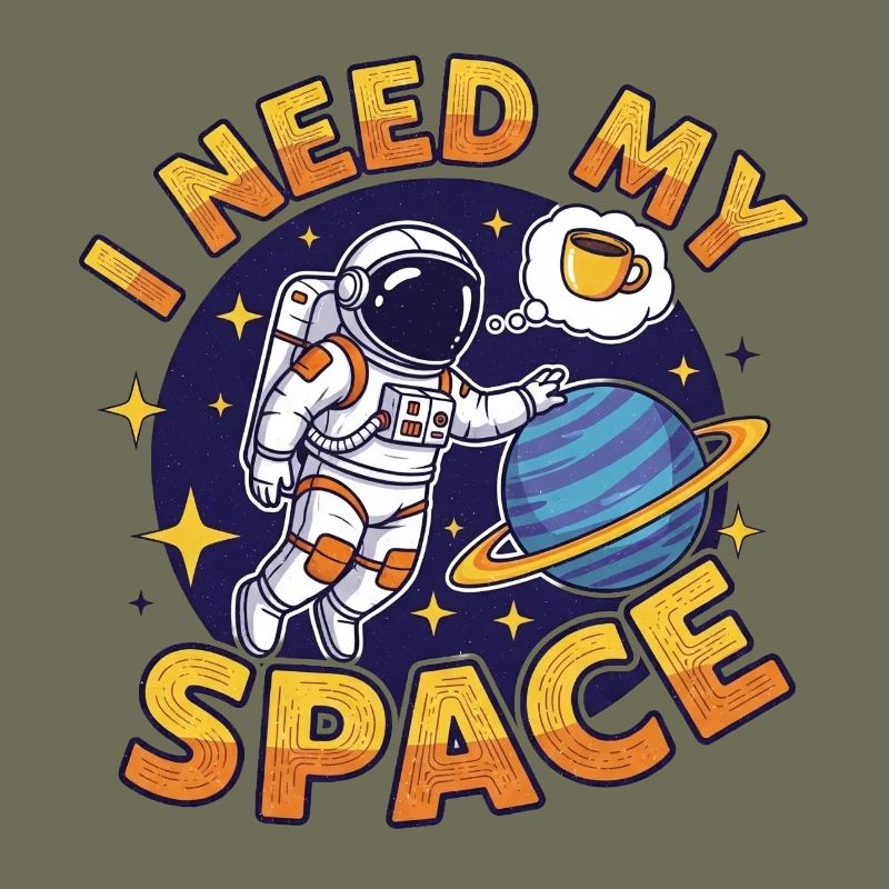 Amitié spatiale avec rêve de café