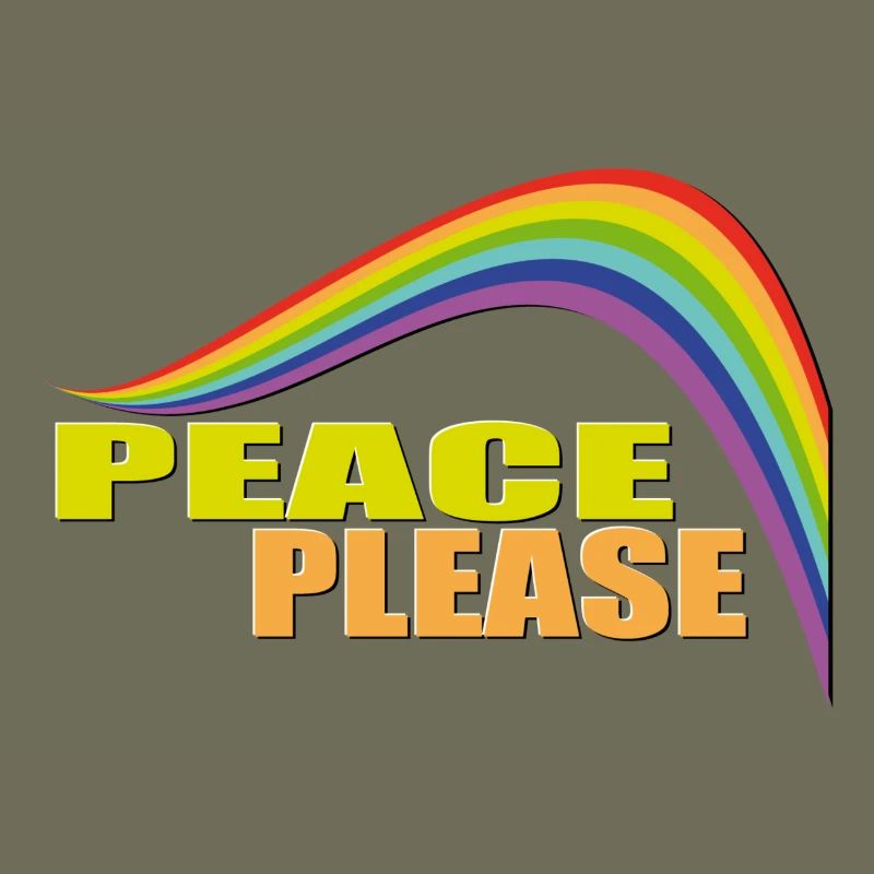 PEACE PLEASE with Rainbow