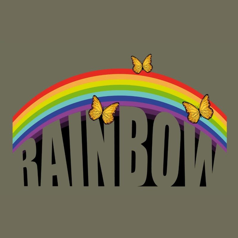 RAINBOW lettering with butterflies