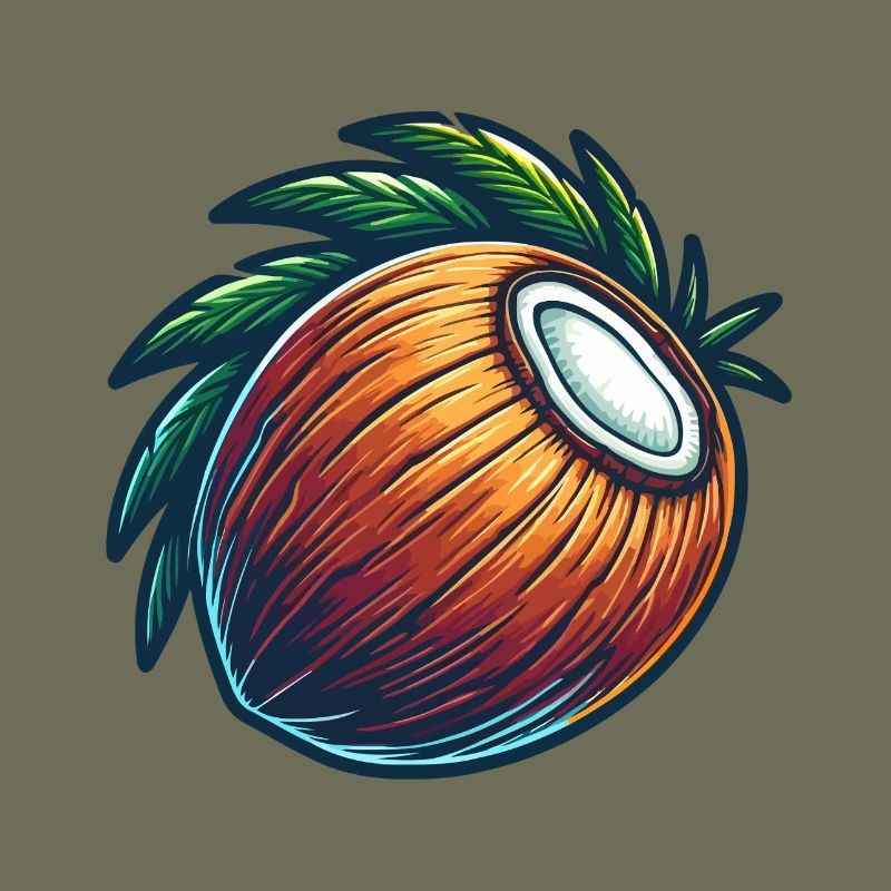 Walnut Tropical Fruit Illustration