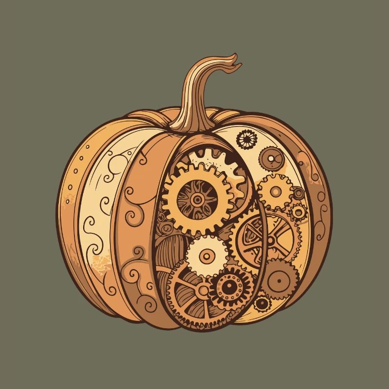 Mechanical steampunk pumpkin