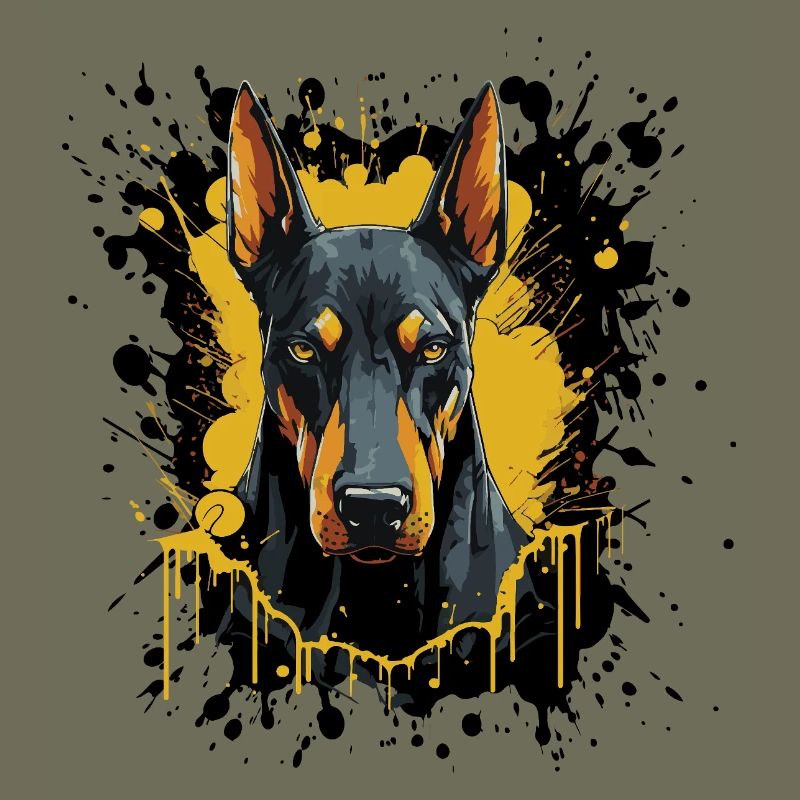 Doberman Splash Art
