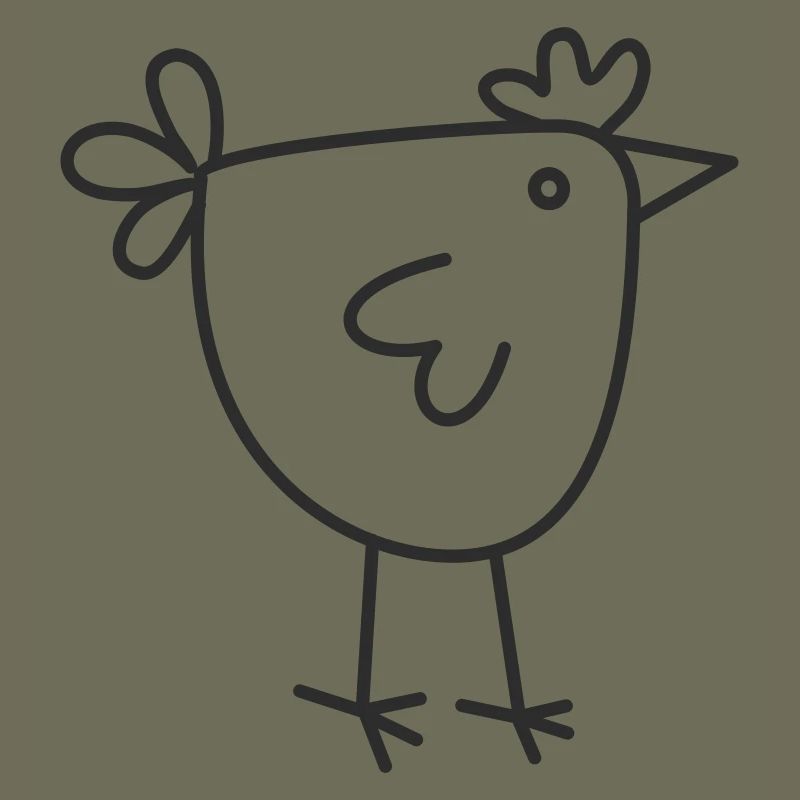 Chicken in line drawing