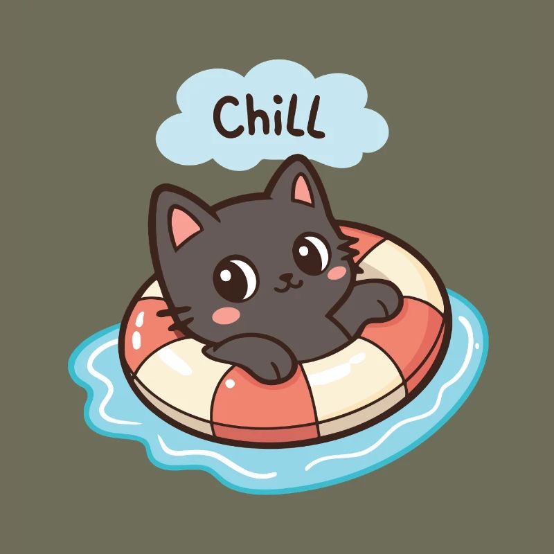 Chat Chill en Bouée