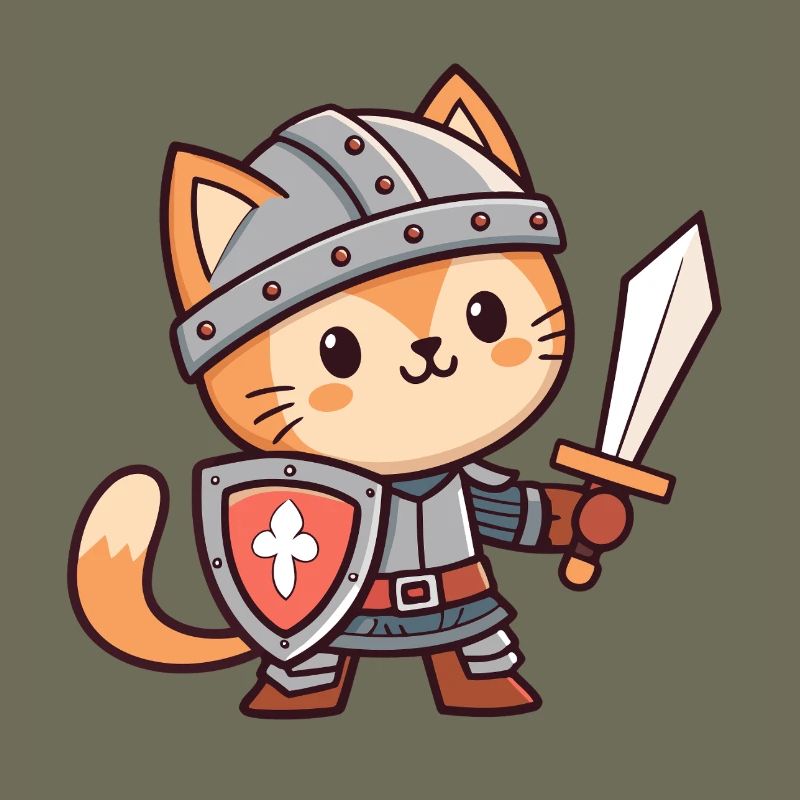 Bezaubernde gepanzerte Ritterkatze