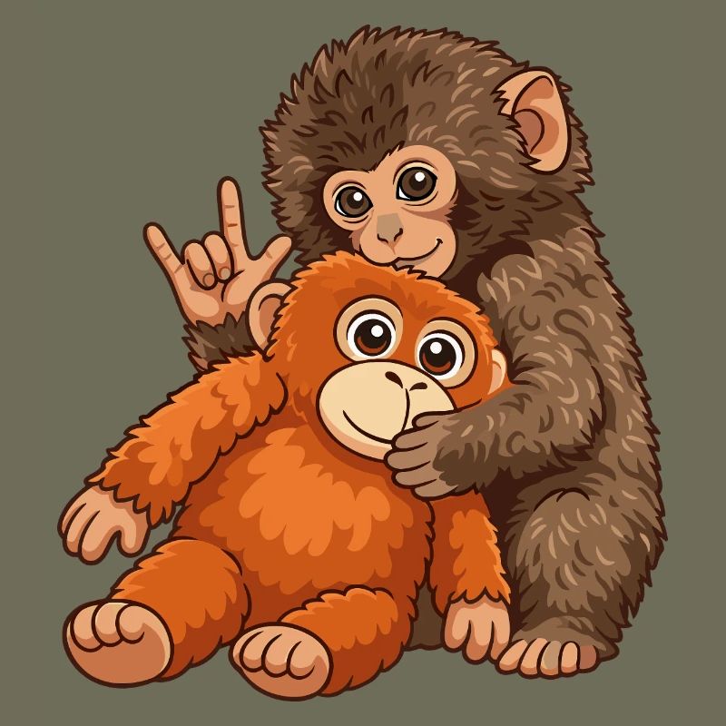 Monkey Punch Affe Süß Geschenk
