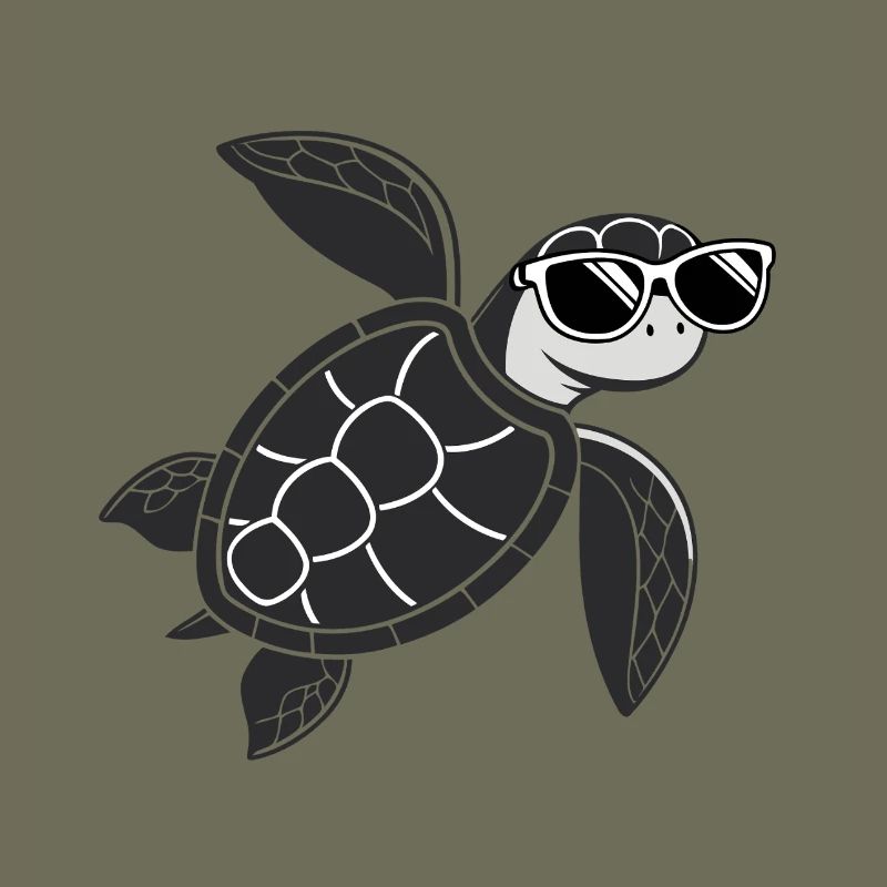 Black Sea Turtle Chic Sun and Glasses