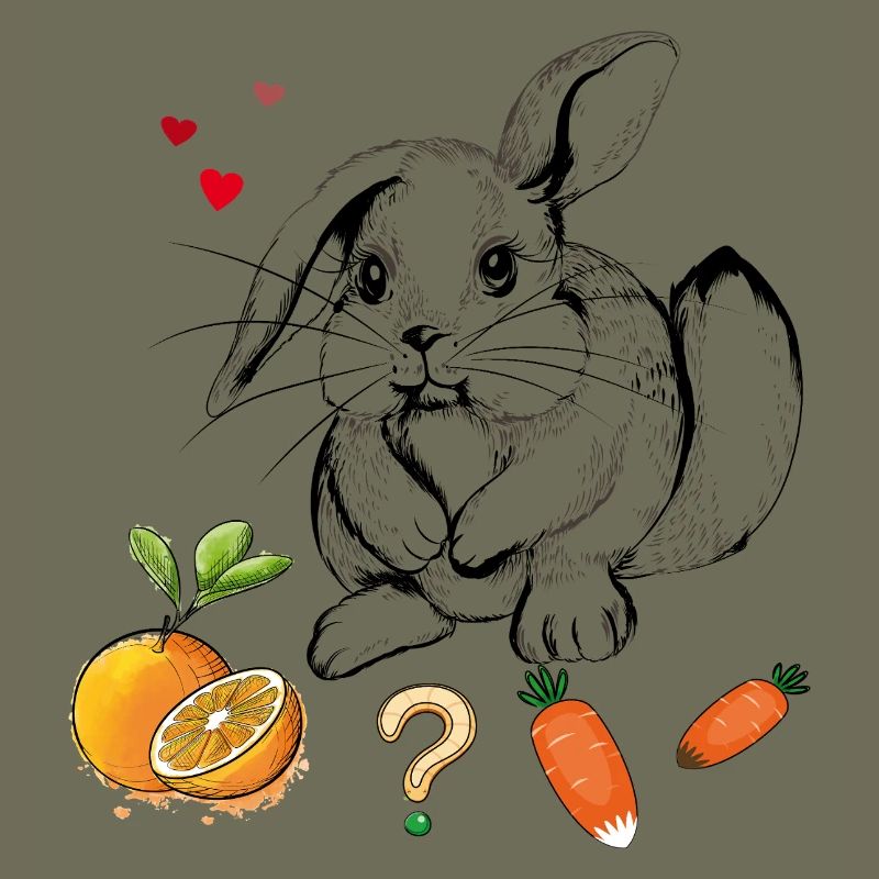 Rabbit with fruit and carrots