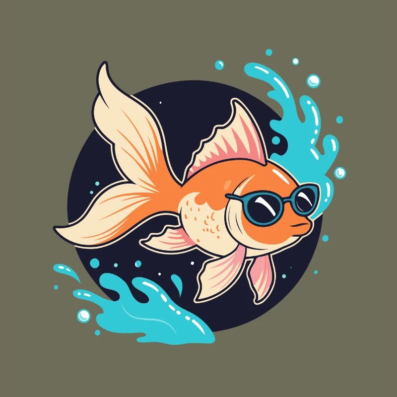 Retro Golden Fish Glasses