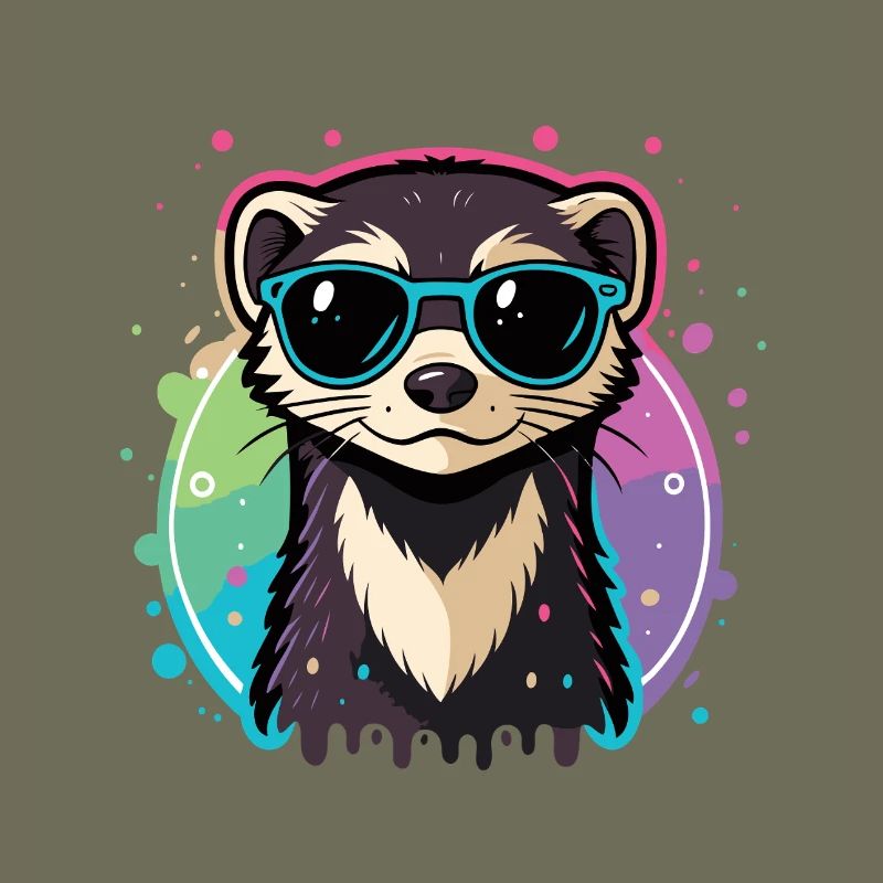 Rainbow Otter Blue Glasses