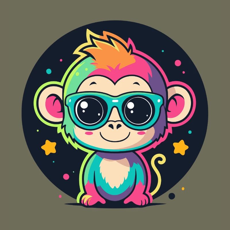 Neon Monkey Pop Glasses