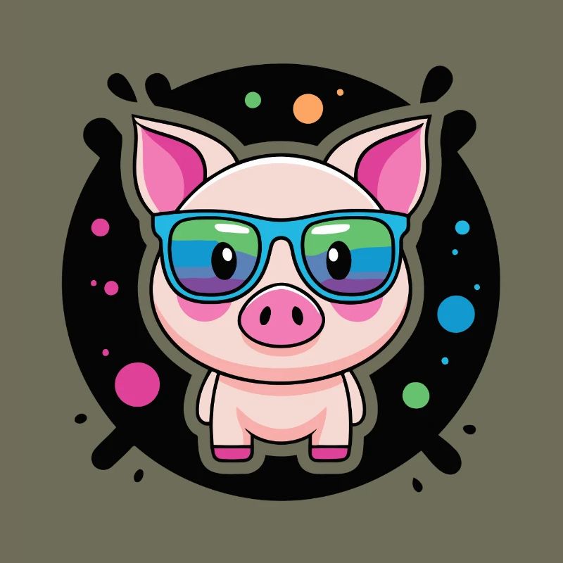Cochon chic lunettes colorées