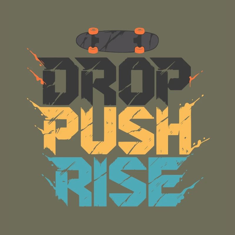 Drop Push Rise Skateboard Art
