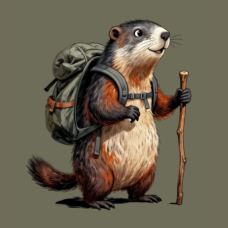 Murmeltierwanderer auf Wanderung