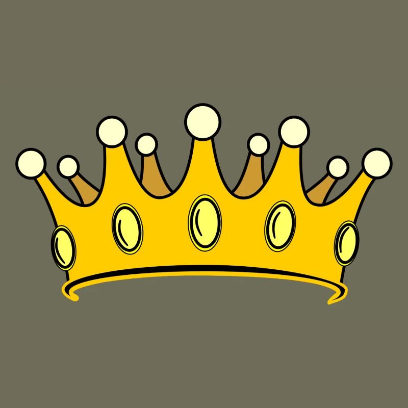 Krone golden mit Perlen.