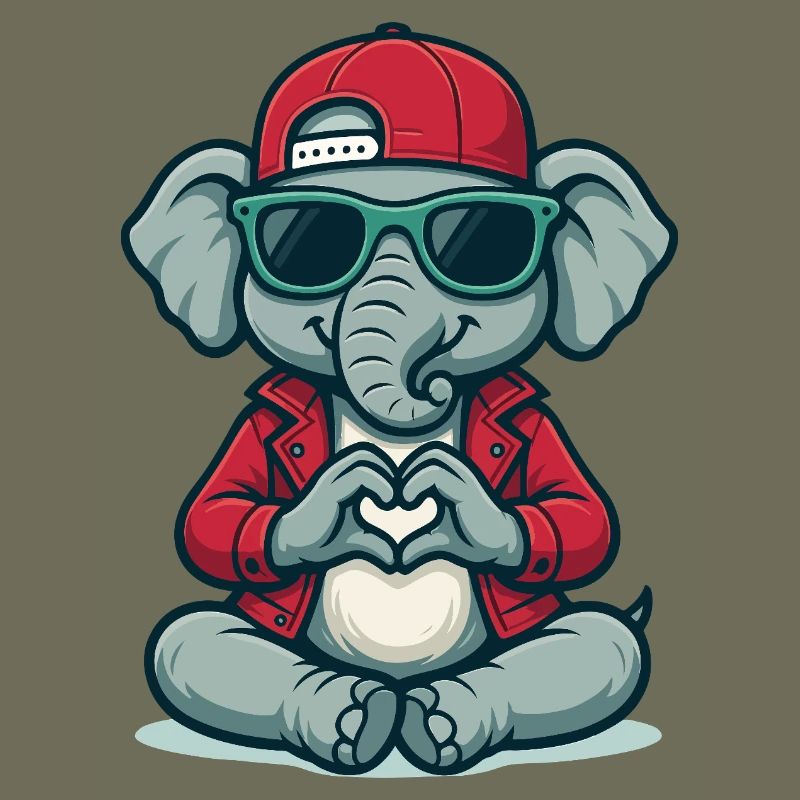 Herz-Elefant mit Style