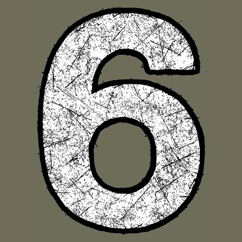 Six chiffres avec texture scratch