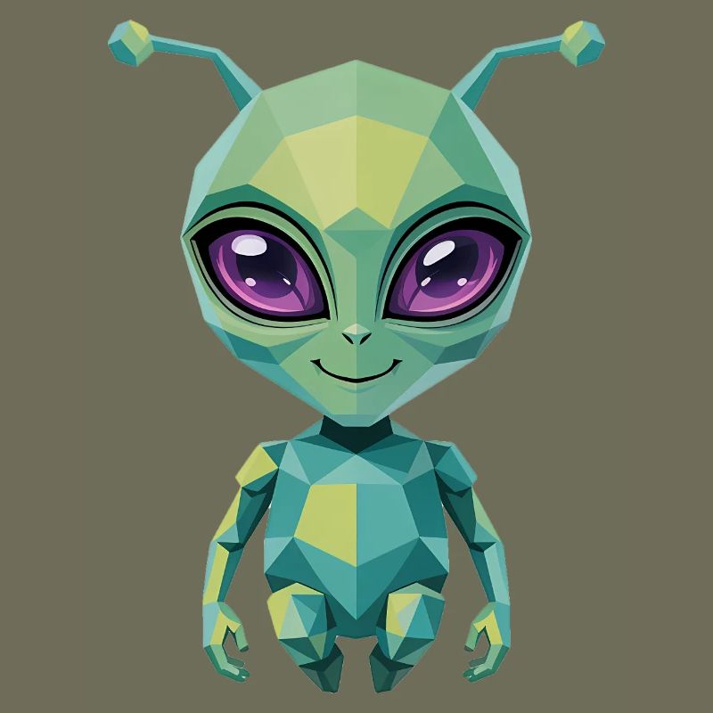 Alien - Cooles Low-Poly-Logo