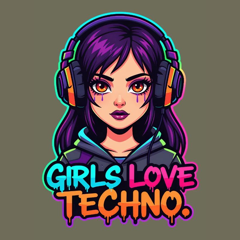 Techno Neon Mädchen