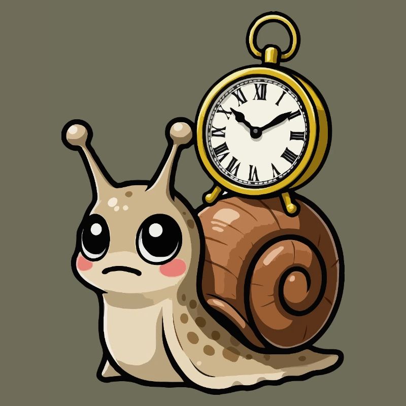 Snail with clock on shell