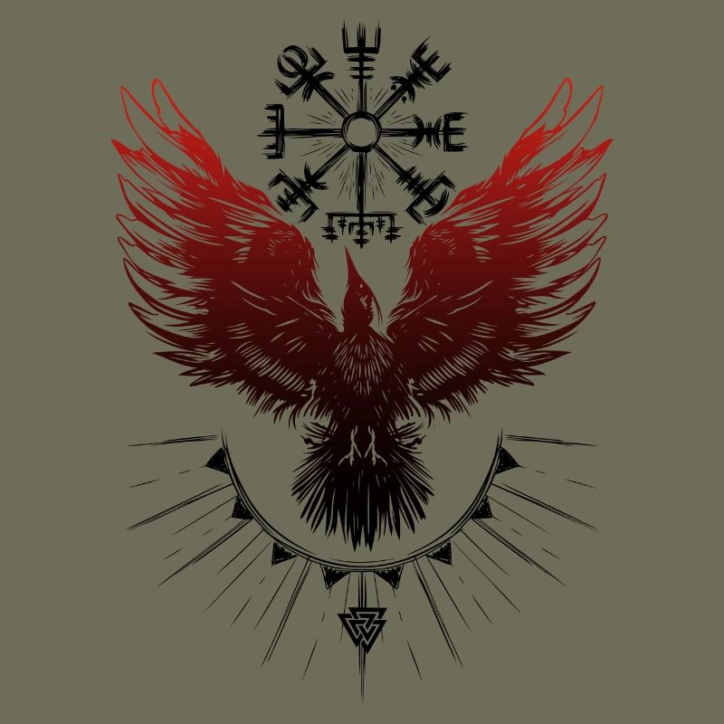 Viking Raven Vegvisir Valknut