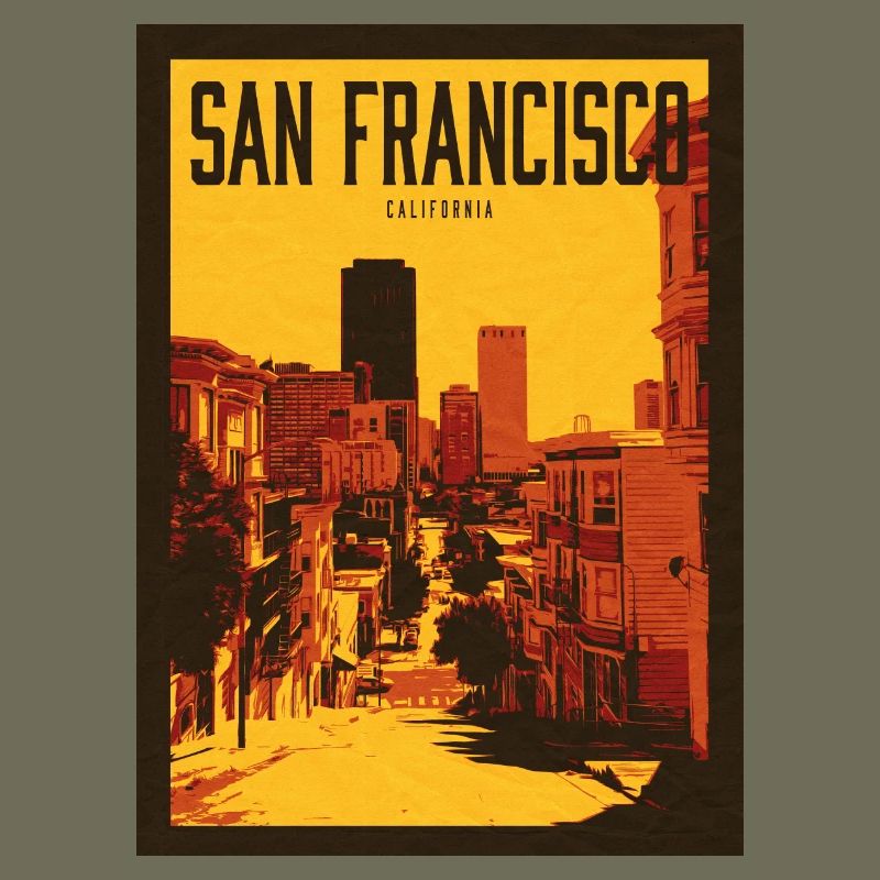 Horizon de San Francisco teinté de soleil
