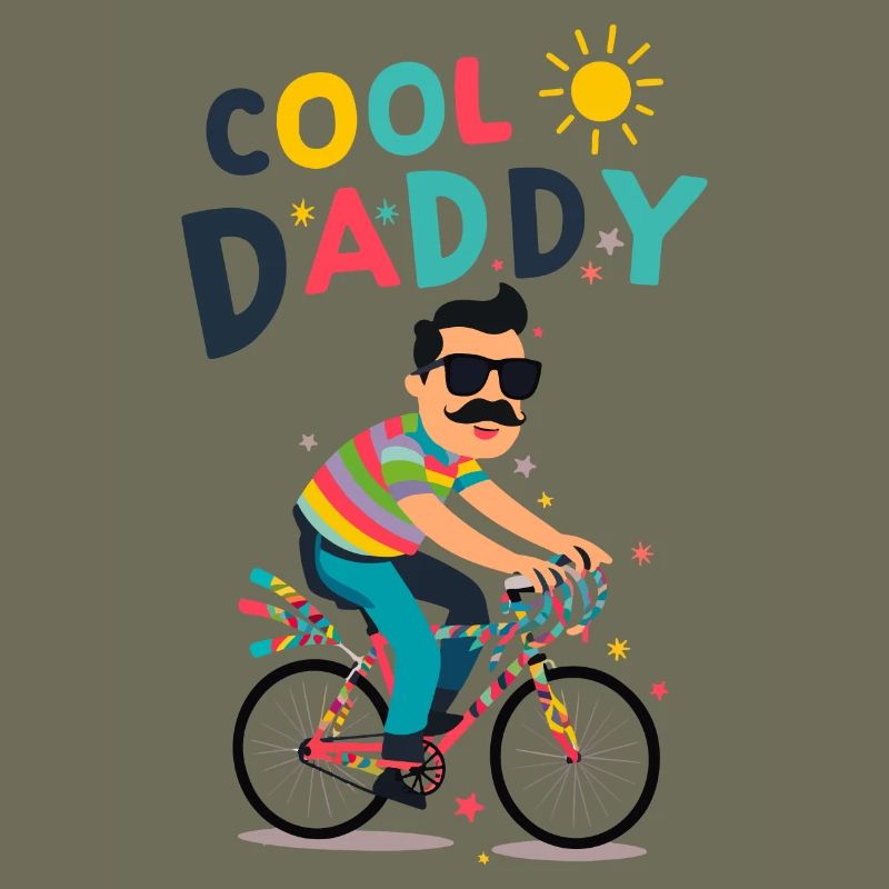 Lebendiges cooles Daddy-Radfahrer-Design