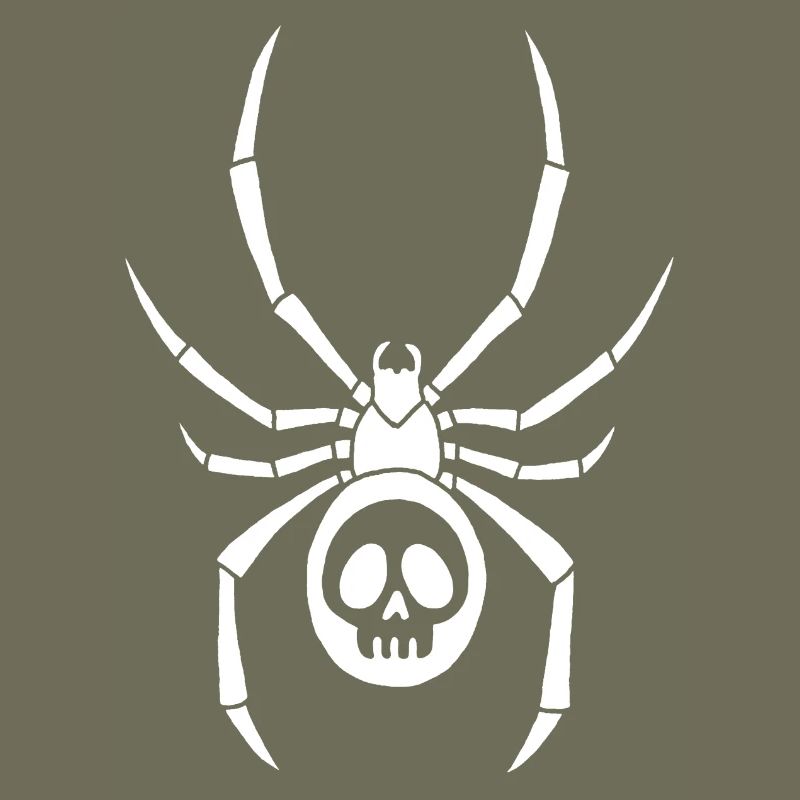 White spider and skull