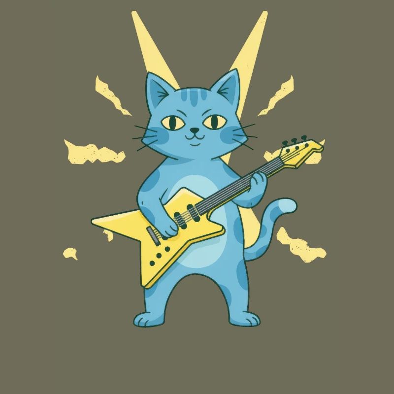 Blauer Katzen Gitarrist