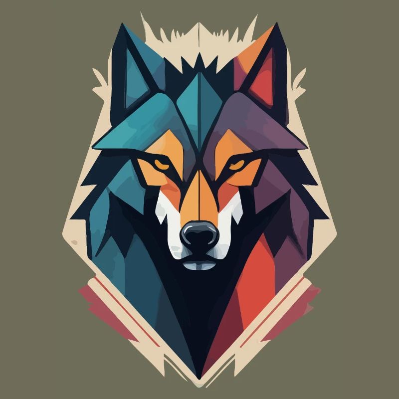 Geometric Wolf Head