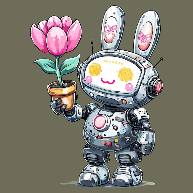 Robo-Lapin avec Fleur