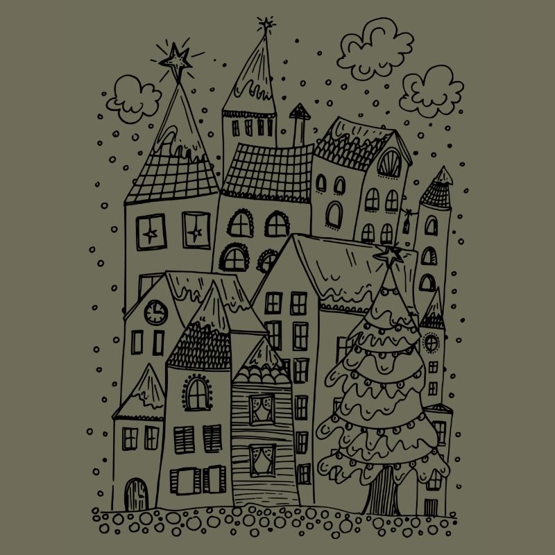 Wintry small town