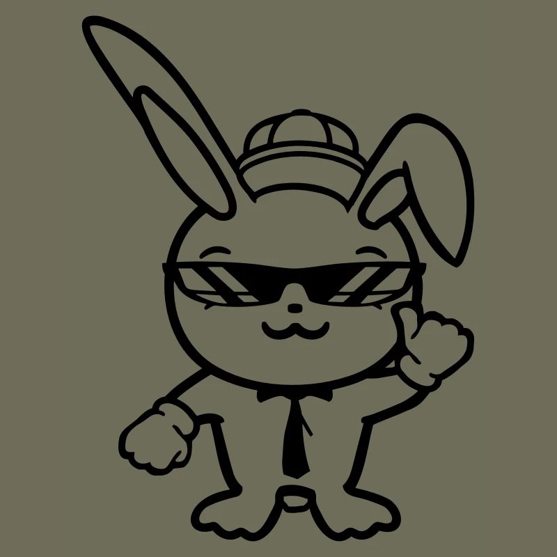 Bunny Sunglasses Cappy Tie Cool Hat Comic