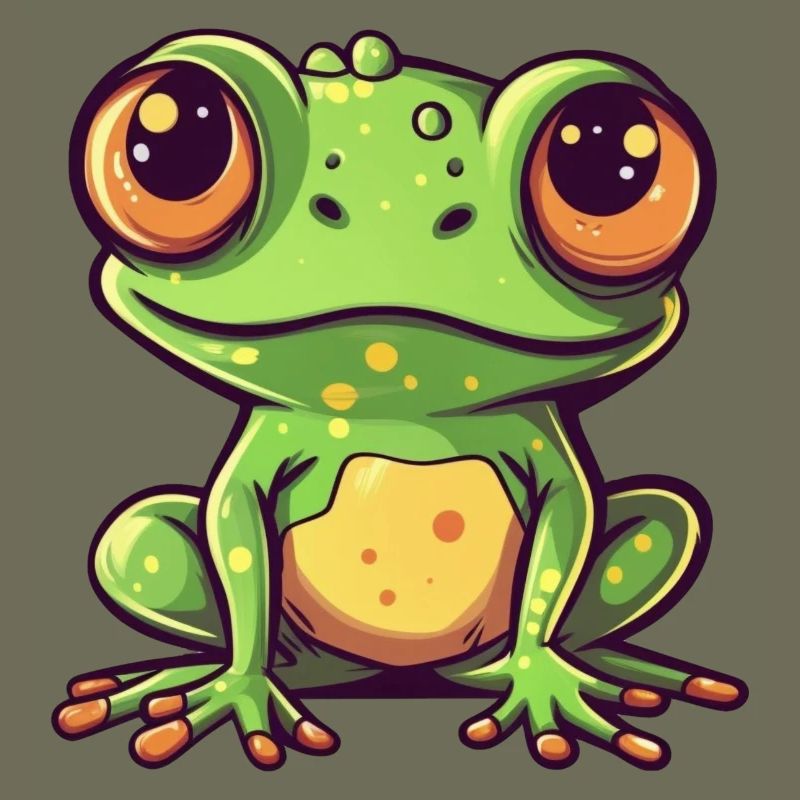 Lime Frog Pop Art Character